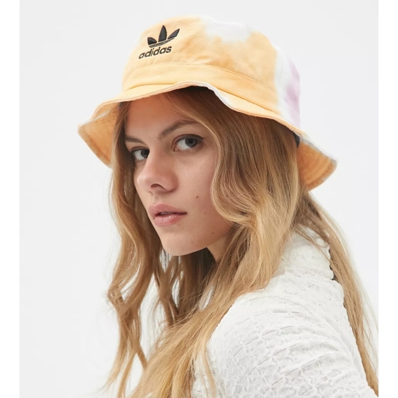 adidas Originals marble wash bucket hat in Sorbet Orange & Pink - Picture 1 of 4